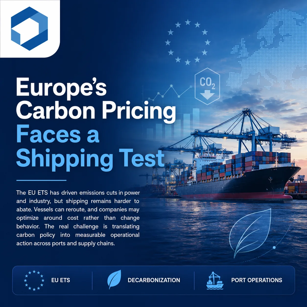 Container ship with a carbon emissions concept