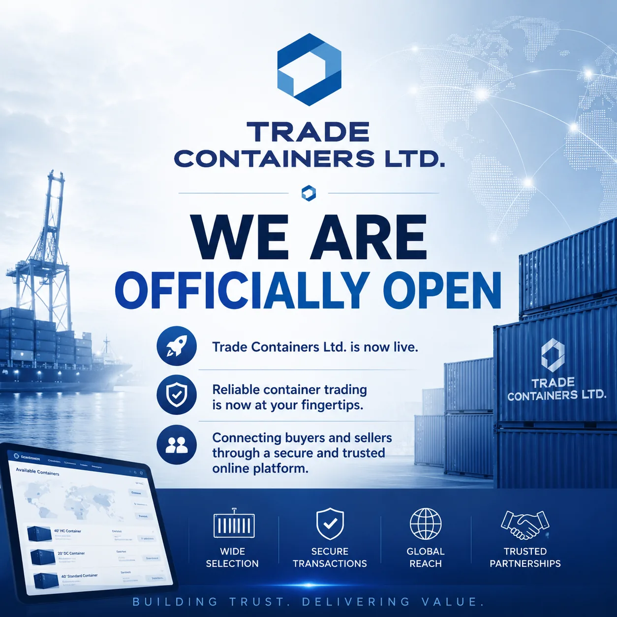 Trade Containers launch announcement